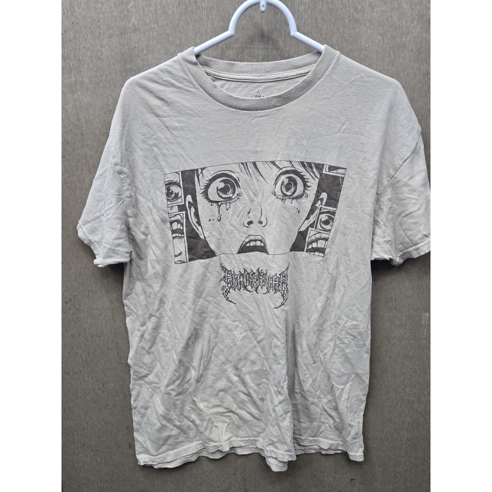 Junji Ito Tomie Anime Horror Manga Graphic T Shirt Beige Size XL